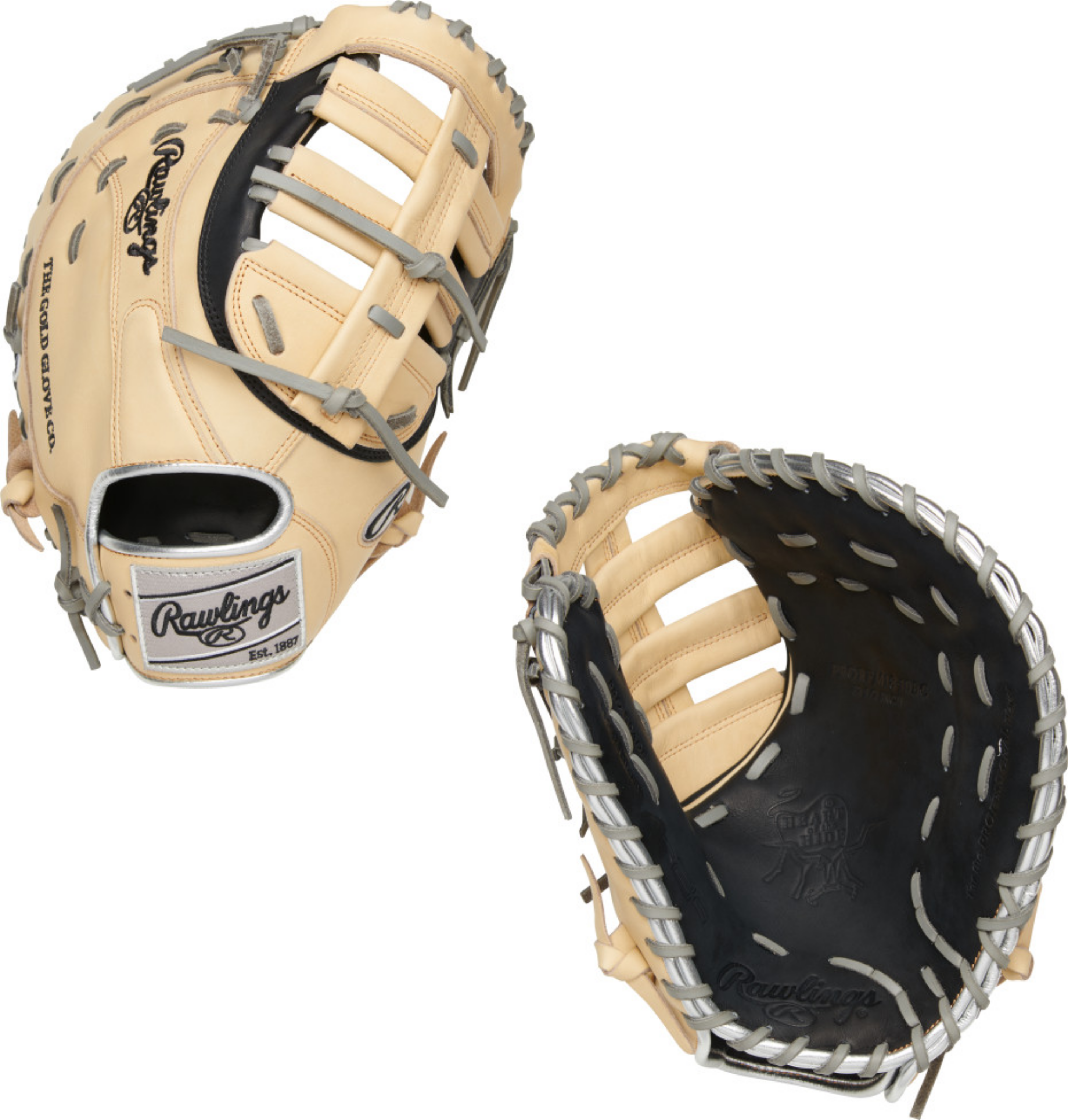 Rawlings 12.5'' Hoh R2G Series First Base Mitt, Camel/Black