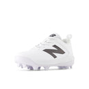 New Balance 4040v8 White Youth Molded Cleats