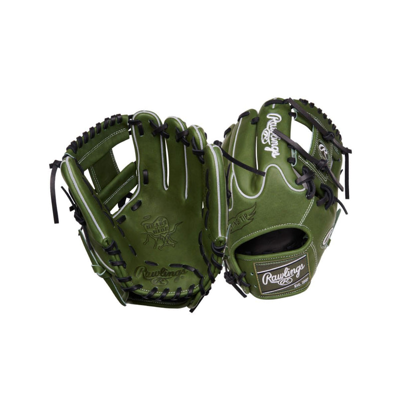 Rawlings Heart of the Hide Military Green PROR204W-2MG Infield Glove - 11.5"