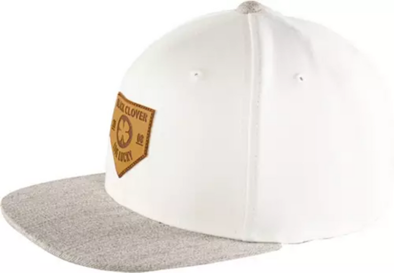 Black Clover Rawlings Leather Patch Flat Brim Hat Nutmeg