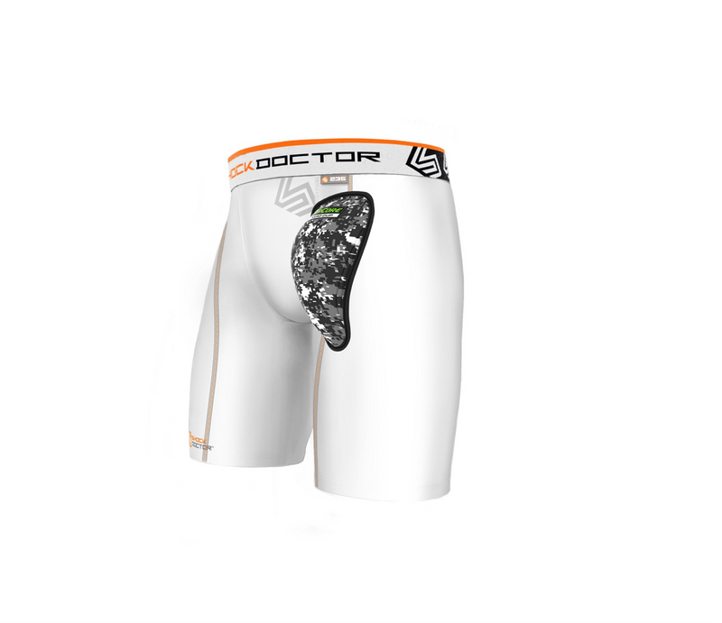 Shock Doctor White Compression Short with AirCore Hard Cup - Mens - Nutmeg Sporting Goods