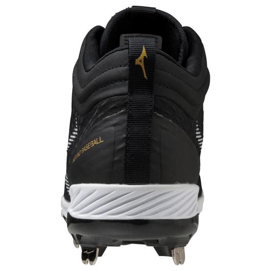 Mizuno Dominant 4 Black/White Mid Metal Men's Cleats