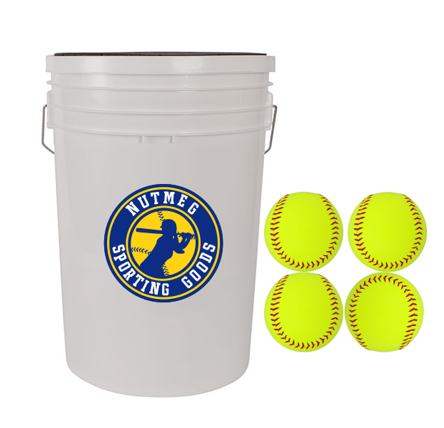 Softball Ball Bucket With 2 Dozen 12" Balls - Nutmeg Sporting Goods