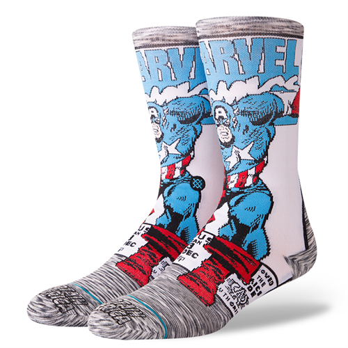 Stance Adult Captain America Comic Crew Socks - Nutmeg Sporting Goods